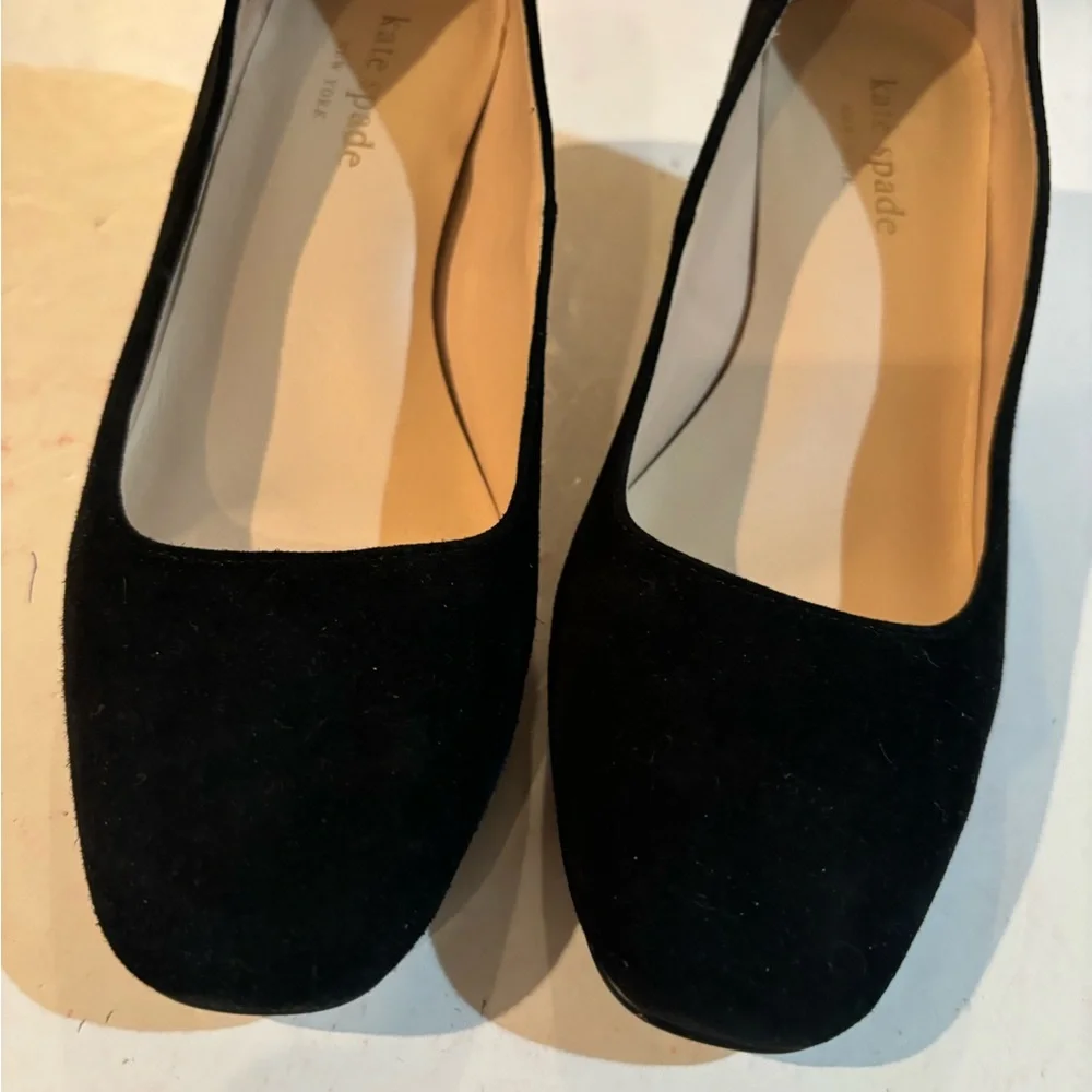 KATE SPADE Black Suede HEELS 5 1/2 M
